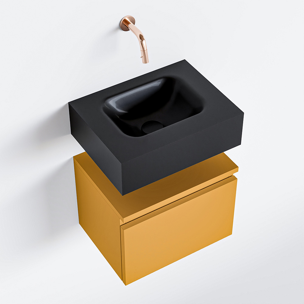 MONDIAZ ANDOR 40cm toiletmeubel ocher. LEX 40cm wastafel urban positie midden. Zonder kraangat - Afbeelding 4