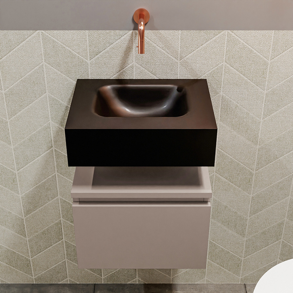 MONDIAZ ANDOR 40cm toiletmeubel smoke. LEX 40cm wastafel urban positie midden. Zonder kraangat - Afbeelding 3