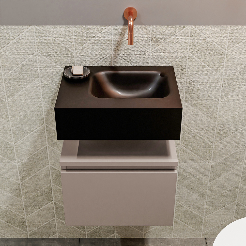 MONDIAZ ANDOR 40cm toiletmeubel smoke. LEX 40cm wastafel urban positie rechts. Zonder kraangat - Afbeelding 3