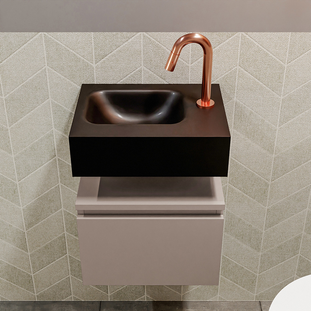 MONDIAZ ANDOR 40cm toiletmeubel smoke. LEX 40cm wastafel urban positie links. Met 1 kraangat - Afbeelding 3