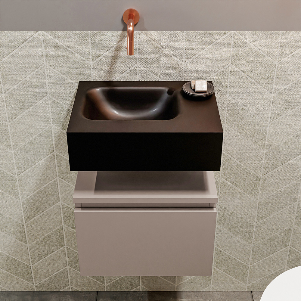 MONDIAZ ANDOR 40cm toiletmeubel smoke. LEX 40cm wastafel urban positie links. Zonder kraangat - Afbeelding 3