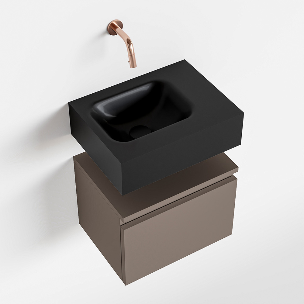 MONDIAZ ANDOR 40cm toiletmeubel smoke. LEX 40cm wastafel urban positie links. Zonder kraangat - Afbeelding 4