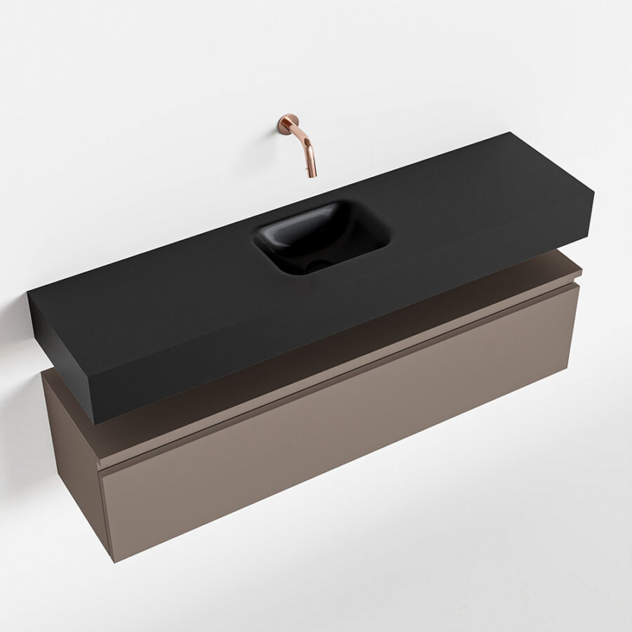 MONDIAZ ANDOR 120cm toiletmeubel smoke. LEX 120cm wastafel urban positie midden. Zonder kraangat - Afbeelding 4