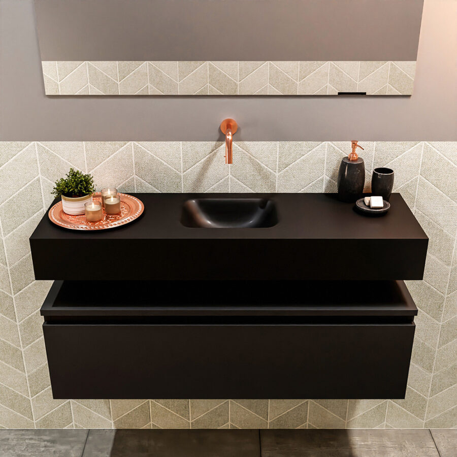 MONDIAZ ANDOR 100cm toiletmeubel urban. LEX 100cm wastafel urban positie midden. Zonder kraangat - Afbeelding 3