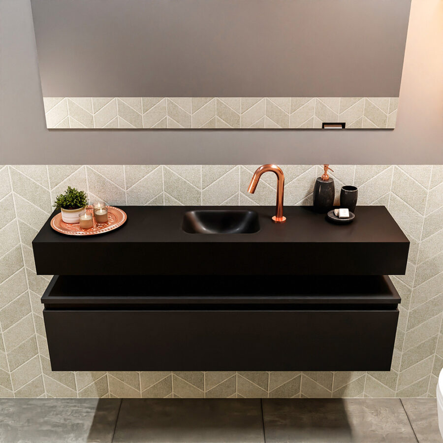 MONDIAZ ANDOR 120cm toiletmeubel urban. LEX 120cm wastafel urban positie midden. Met 1 kraangat - Afbeelding 3