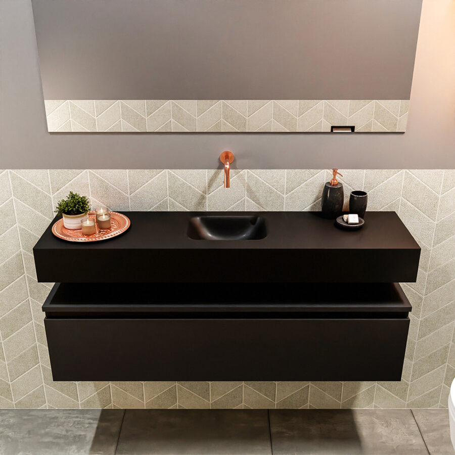 MONDIAZ ANDOR 120cm toiletmeubel urban. LEX 120cm wastafel urban positie midden. Zonder kraangat - Afbeelding 3