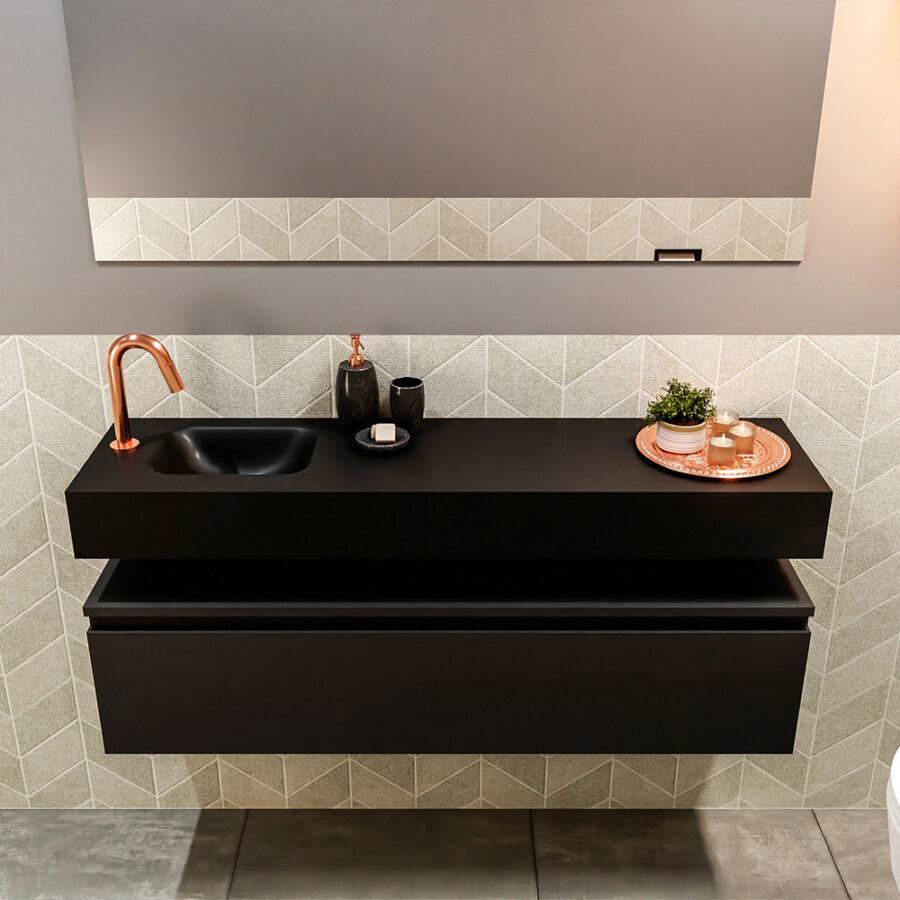 MONDIAZ ANDOR 120cm toiletmeubel urban. LEX 120cm wastafel urban positie links. Met 1 kraangat - Afbeelding 3