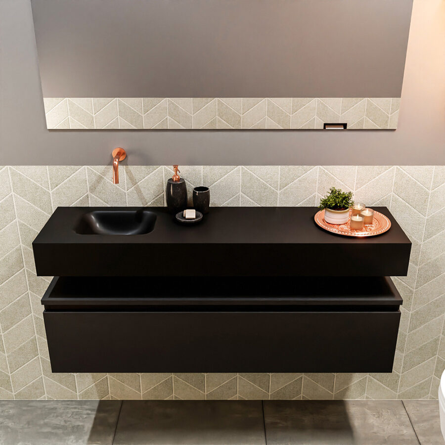 MONDIAZ ANDOR 120cm toiletmeubel urban. LEX 120cm wastafel urban positie links. Zonder kraangat - Afbeelding 3