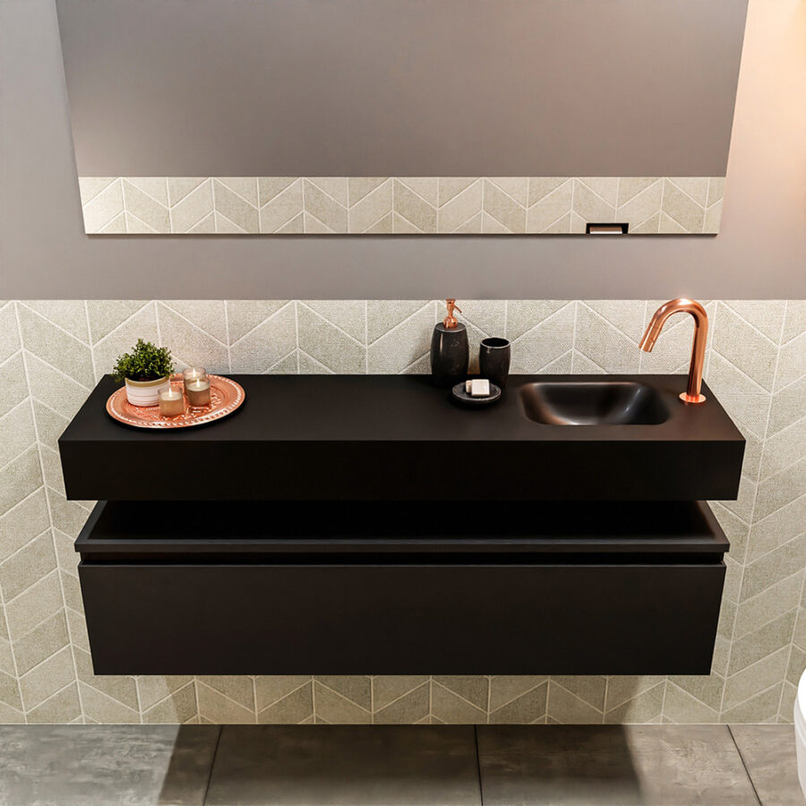 MONDIAZ ANDOR 120cm toiletmeubel urban. LEX 120cm wastafel urban positie rechts. Met 1 kraangat - Afbeelding 3