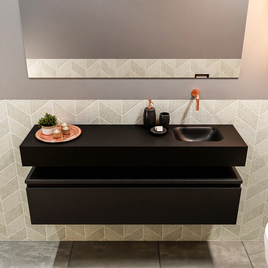 MONDIAZ ANDOR 120cm toiletmeubel urban. LEX 120cm wastafel urban positie rechts. Zonder kraangat - Afbeelding 3