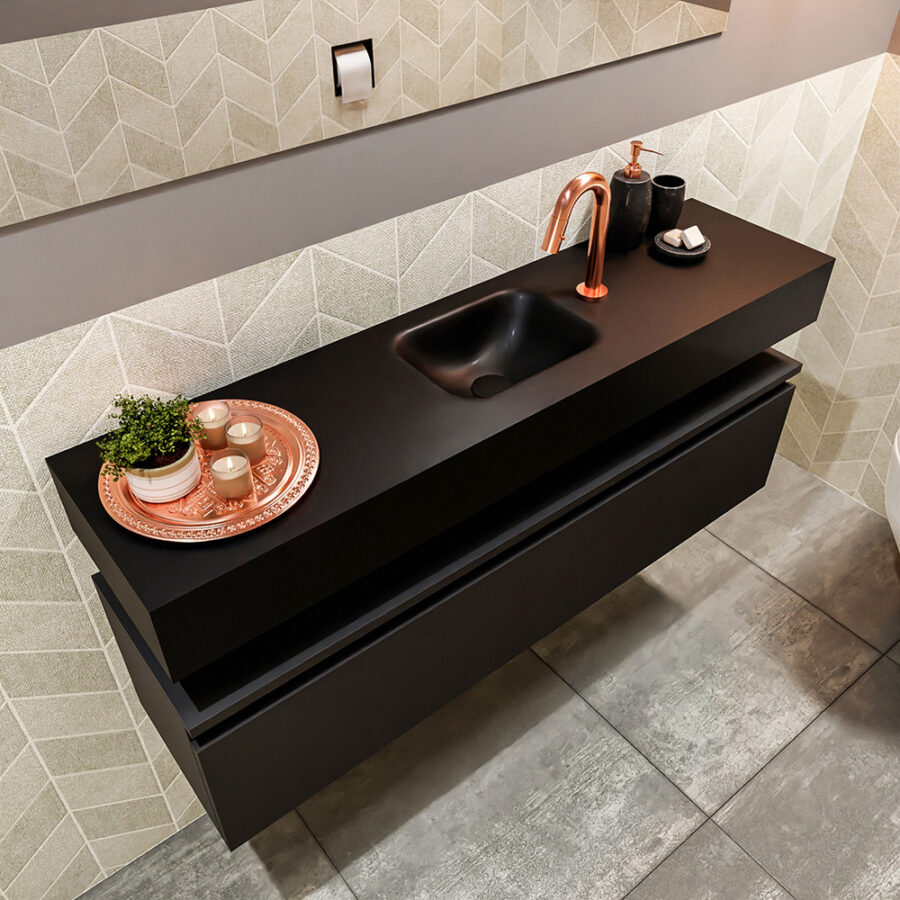 MONDIAZ ANDOR 120cm toiletmeubel urban. LEX 120cm wastafel urban positie midden. Met 1 kraangat - Afbeelding 2