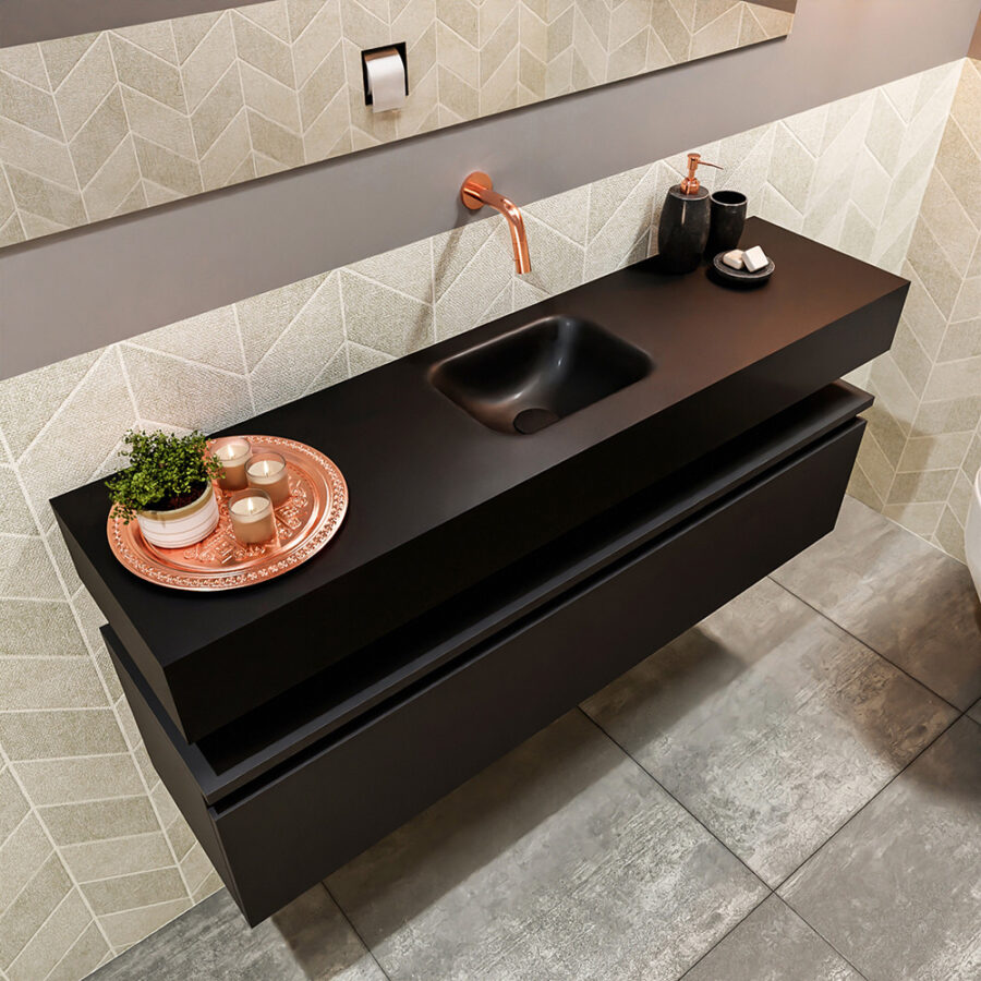MONDIAZ ANDOR 120cm toiletmeubel urban. LEX 120cm wastafel urban positie midden. Zonder kraangat - Afbeelding 2