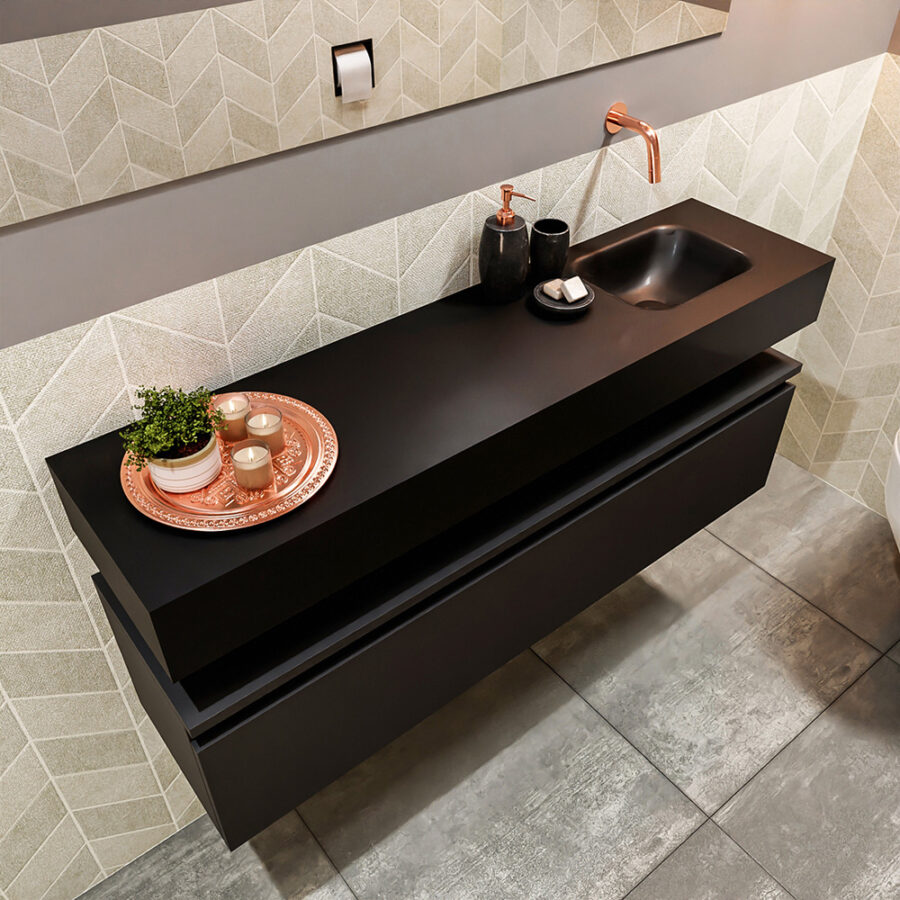 MONDIAZ ANDOR 120cm toiletmeubel urban. LEX 120cm wastafel urban positie rechts. Zonder kraangat - Afbeelding 2
