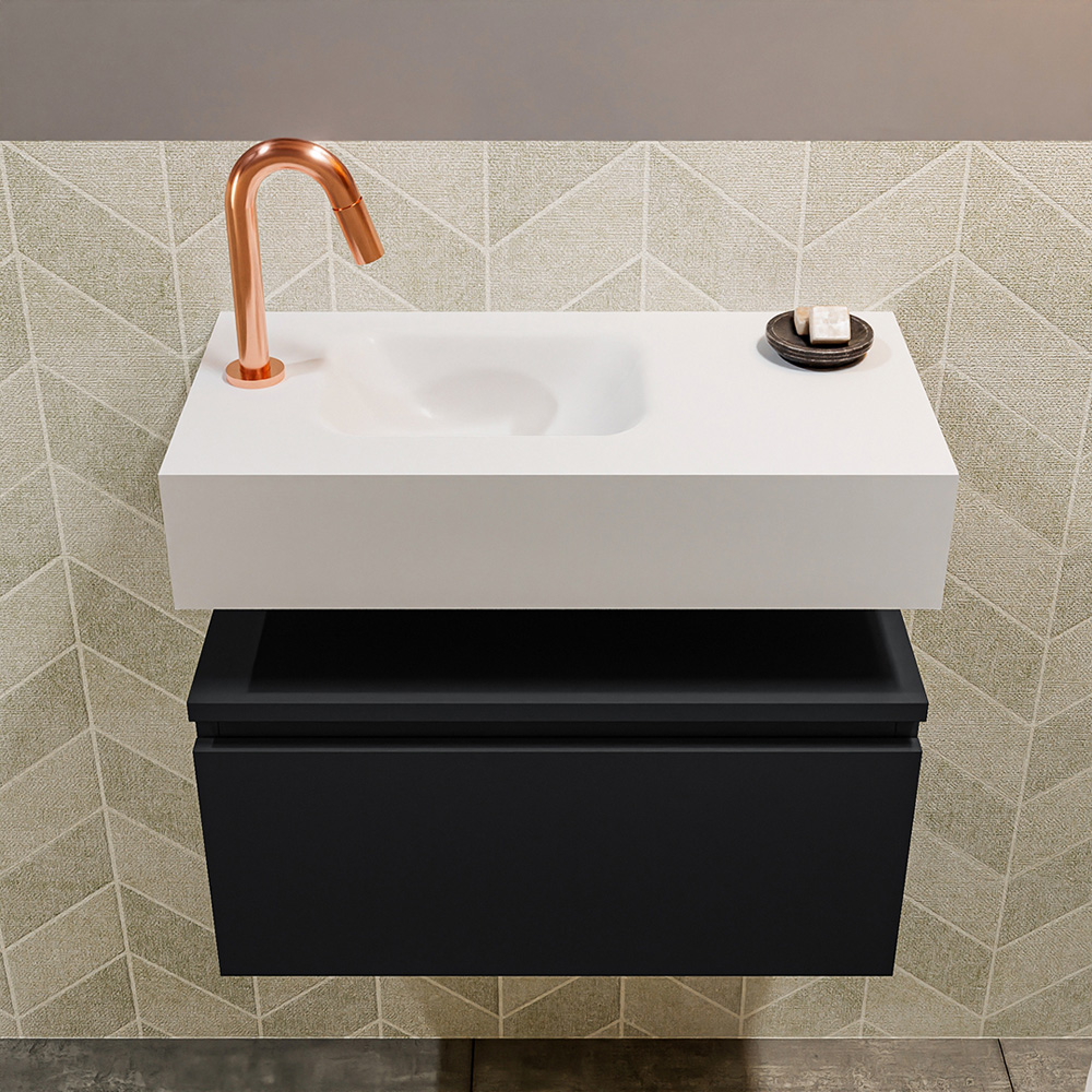 MONDIAZ ANDOR 60cm toiletmeubel urban. LEX 60cm wastafel talc positie links. Met 1 kraangat - Afbeelding 3