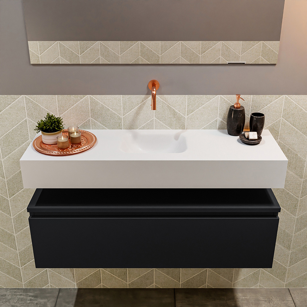 MONDIAZ ANDOR 100cm toiletmeubel urban. LEX 100cm wastafel talc positie midden. Zonder kraangat - Afbeelding 3