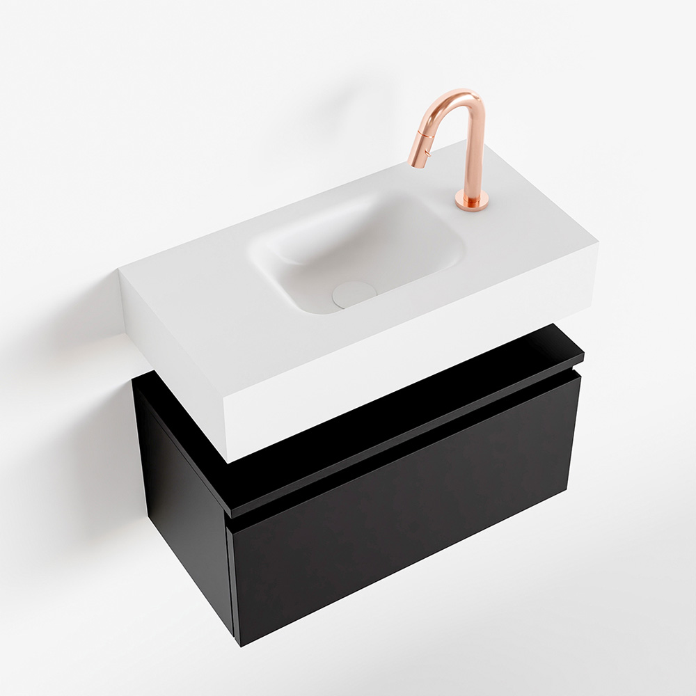 MONDIAZ ANDOR 60cm toiletmeubel urban. LEX 60cm wastafel talc positie midden. Met 1 kraangat - Afbeelding 4