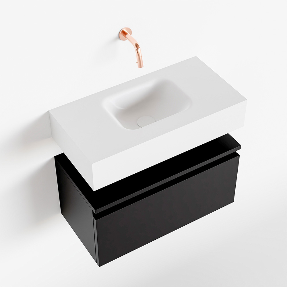 MONDIAZ ANDOR 60cm toiletmeubel urban. LEX 60cm wastafel talc positie midden. Zonder kraangat - Afbeelding 4