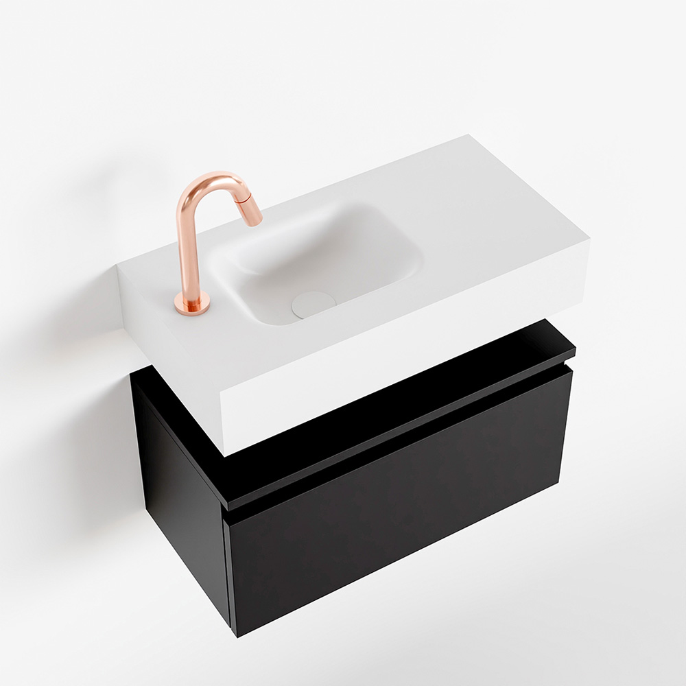 MONDIAZ ANDOR 60cm toiletmeubel urban. LEX 60cm wastafel talc positie links. Met 1 kraangat - Afbeelding 4