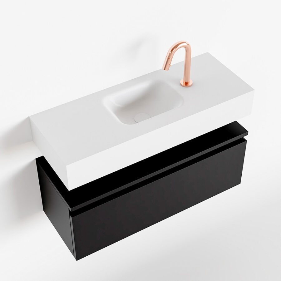 MONDIAZ ANDOR 80cm toiletmeubel urban. LEX 80cm wastafel talc positie midden. Met 1 kraangat - Afbeelding 4