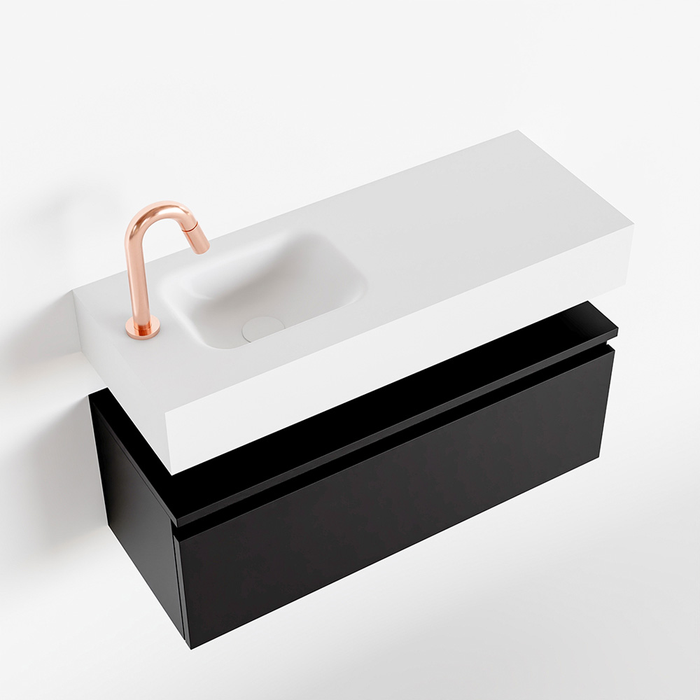 MONDIAZ ANDOR 80cm toiletmeubel urban. LEX 80cm wastafel talc positie links. Met 1 kraangat - Afbeelding 4