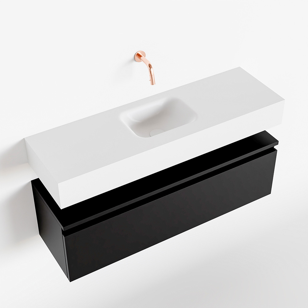 MONDIAZ ANDOR 100cm toiletmeubel urban. LEX 100cm wastafel talc positie midden. Zonder kraangat - Afbeelding 4