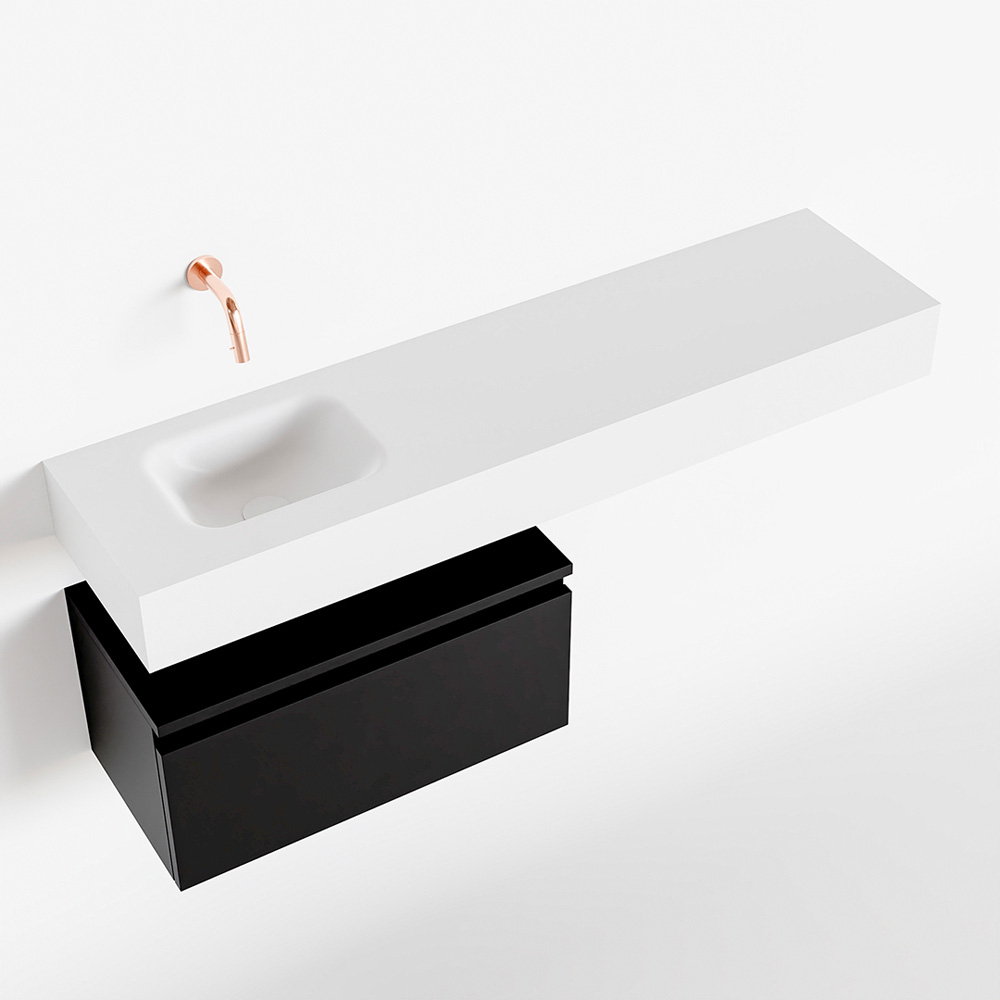 MONDIAZ ANDOR 60cm toiletmeubel urban. LEX 120cm wastafel talc positie links. Zonder kraangat - Afbeelding 4