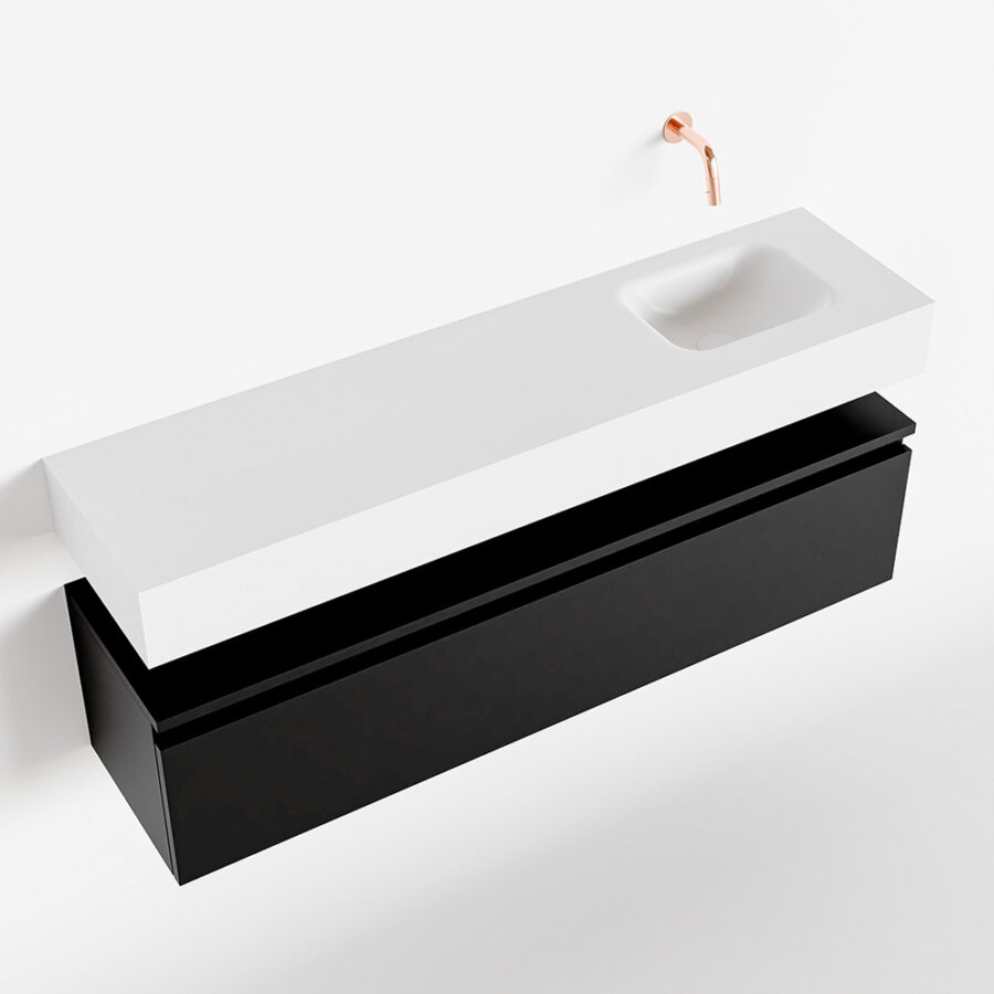 MONDIAZ ANDOR 120cm toiletmeubel urban. LEX 120cm wastafel talc positie rechts. Zonder kraangat - Afbeelding 4
