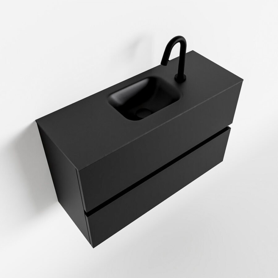 MONDIAZ ADA 80cm toiletmeubel urban. LEX wastafel urban positie midden. Met 1 kraangat - Afbeelding 4