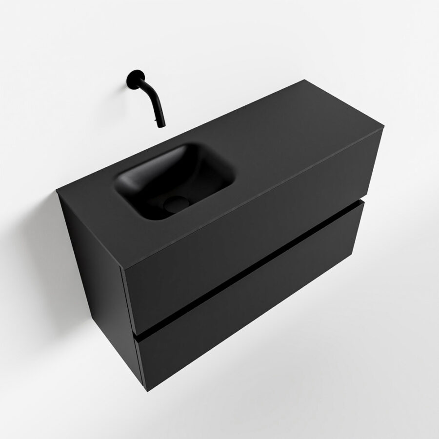 MONDIAZ ADA 80cm toiletmeubel urban. LEX wastafel urban positie links. Zonder kraangat - Afbeelding 4