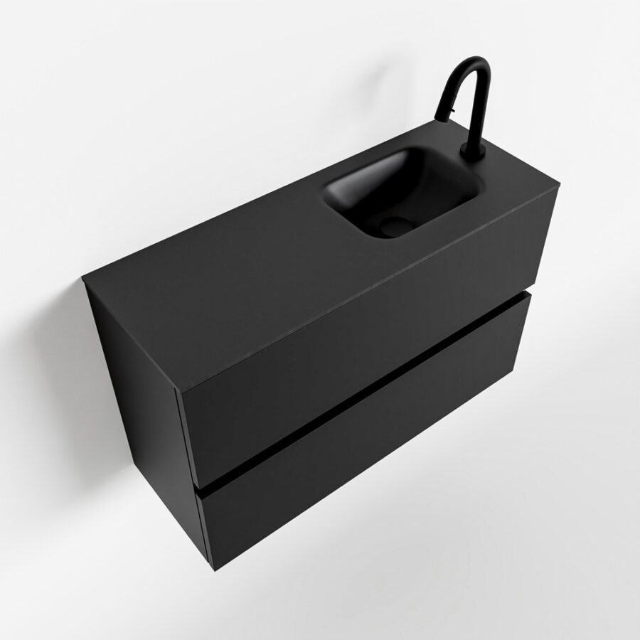 MONDIAZ ADA 80cm toiletmeubel urban. LEX wastafel urban positie rechts. Met 1 kraangat - Afbeelding 4