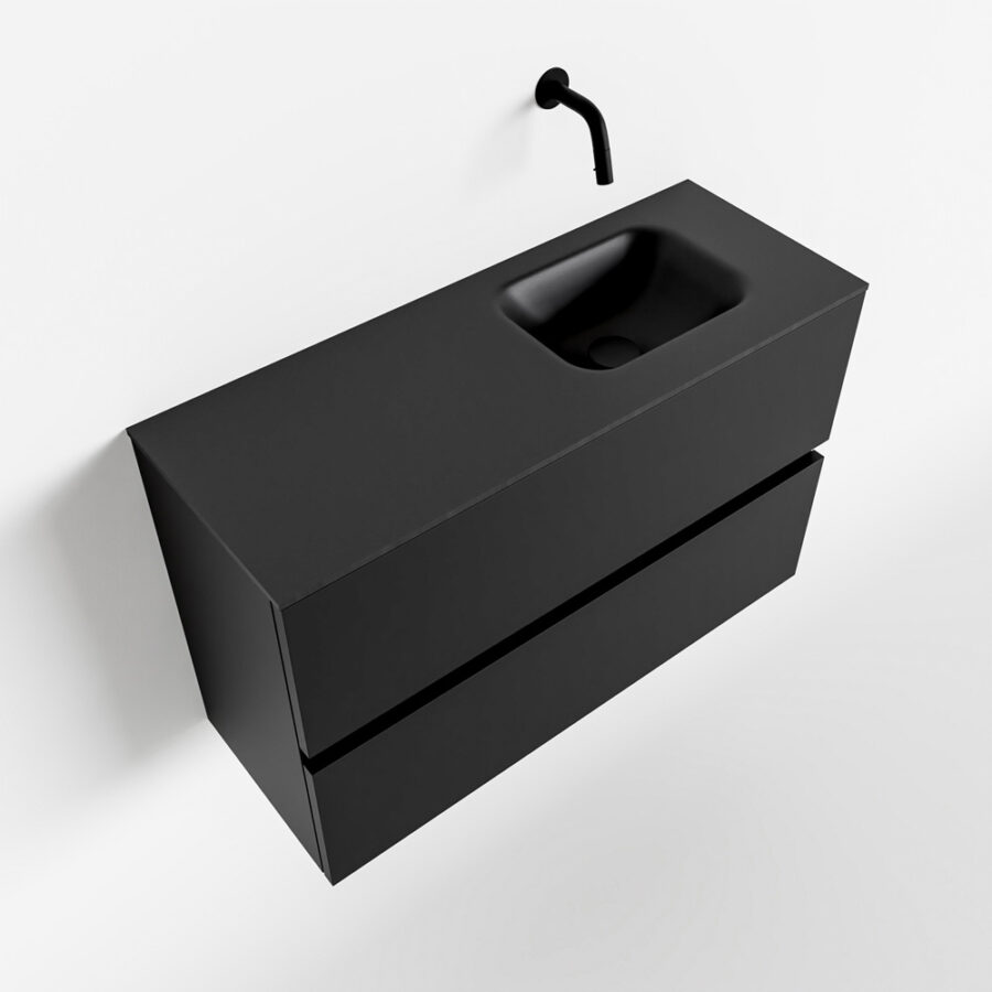 MONDIAZ ADA 80cm toiletmeubel urban. LEX wastafel urban positie rechts. Zonder kraangat - Afbeelding 4