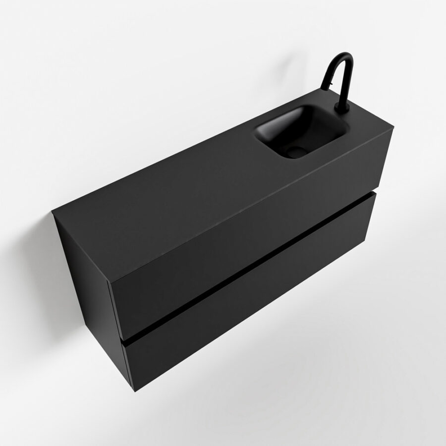 MONDIAZ ADA 100cm toiletmeubel urban. LEX wastafel urban positie rechts. Met 1 kraangat - Afbeelding 4