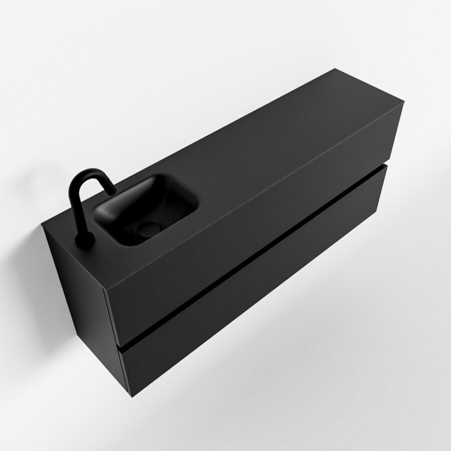 MONDIAZ ADA 120cm toiletmeubel urban. LEX wastafel urban positie links. Met 1 kraangat - Afbeelding 4