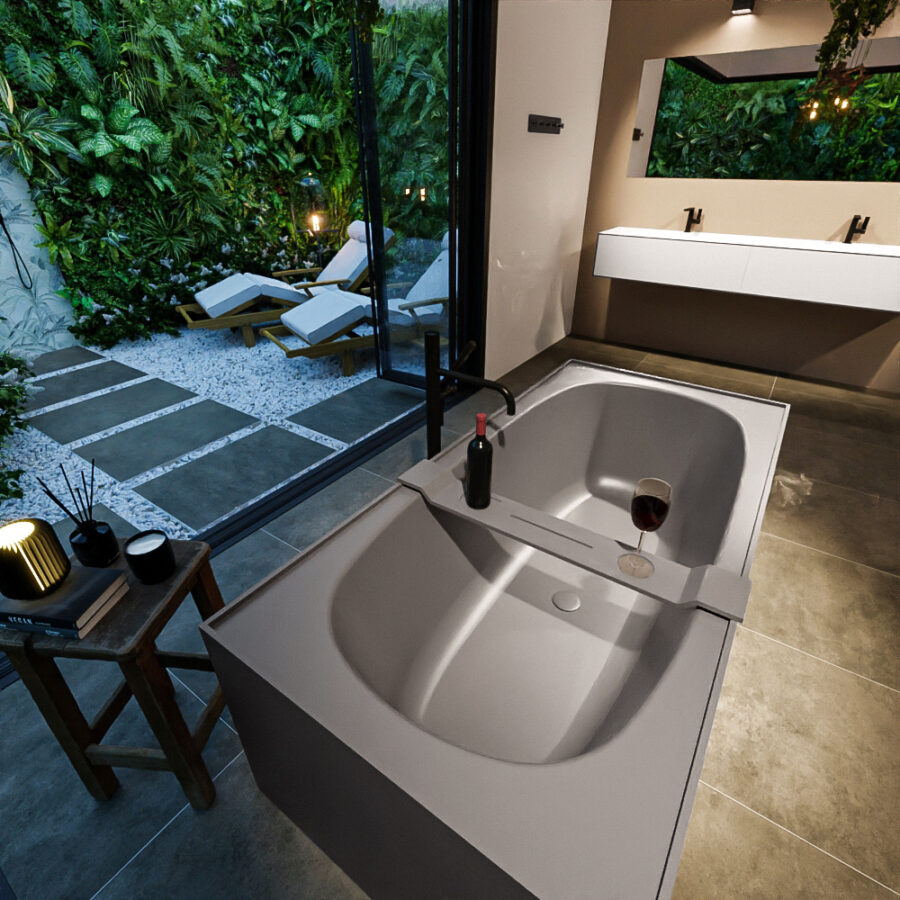 MONDIAZ FREEZE vrijstaand bad 180x85cm kleur Dark Grey / Dark Grey - Afbeelding 3