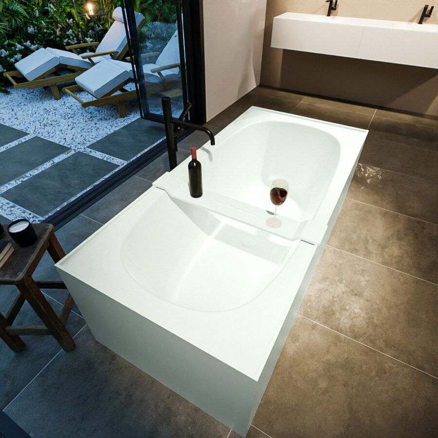 MONDIAZ FREEZE vrijstaand bad 180x85cm kleur Greey / Greey - Afbeelding 5