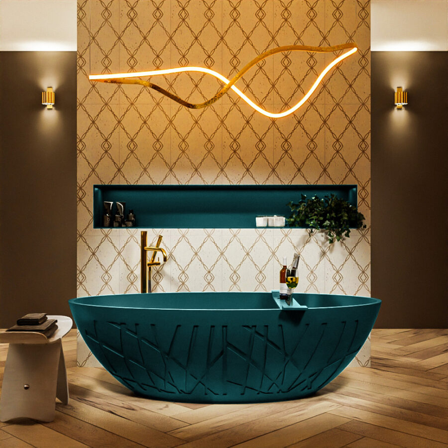 MONDIAZ HOLM vrijstaand bad 180x85cm kleur Smag / Smag - Afbeelding 4