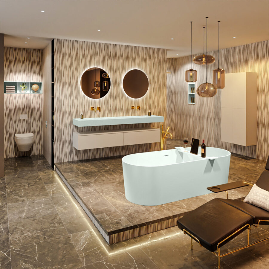 MONDIAZ NOBLE vrijstaand bad 180x75cm kleur Greey / Greey - Afbeelding 3
