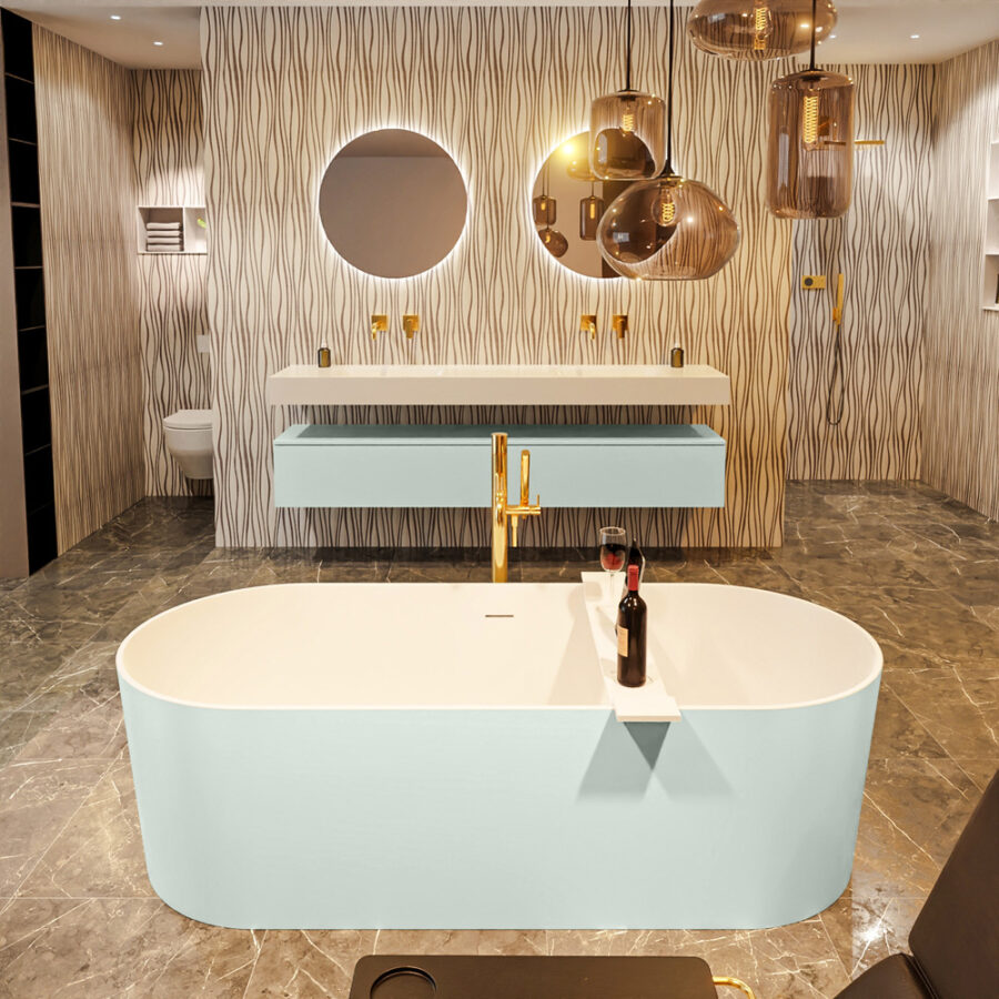 MONDIAZ NOBLE vrijstaand bad 180x75cm kleur Greey / Talc - Afbeelding 4
