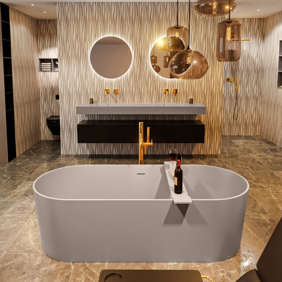 MONDIAZ NOBLE vrijstaand bad 180x75cm kleur Smoke / Smoke - Afbeelding 4