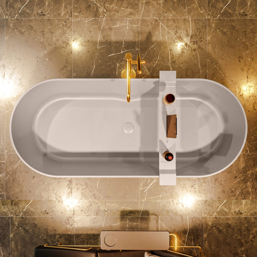 MONDIAZ NOBLE vrijstaand bad 180x75cm kleur Smoke / Smoke - Afbeelding 2