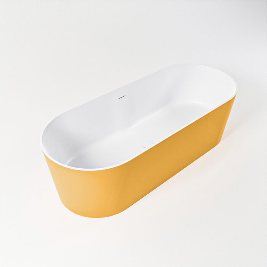MONDIAZ NOBLE vrijstaand bad 180x75cm kleur Ocher / Talc - Afbeelding 5