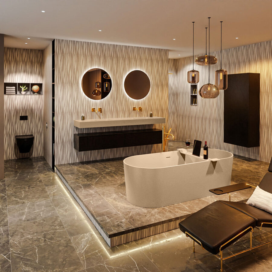 MONDIAZ NOBLE vrijstaand bad 180x75cm kleur Oro / Oro - Afbeelding 3