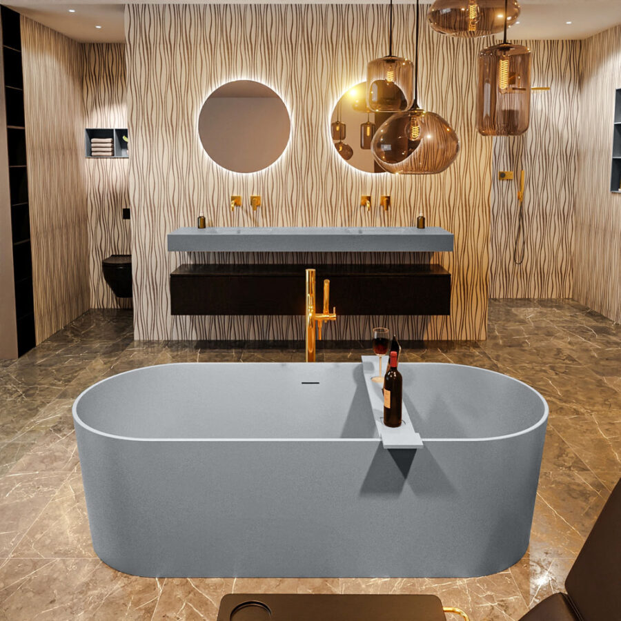 MONDIAZ NOBLE vrijstaand bad 180x75cm kleur Plata / Plata - Afbeelding 4