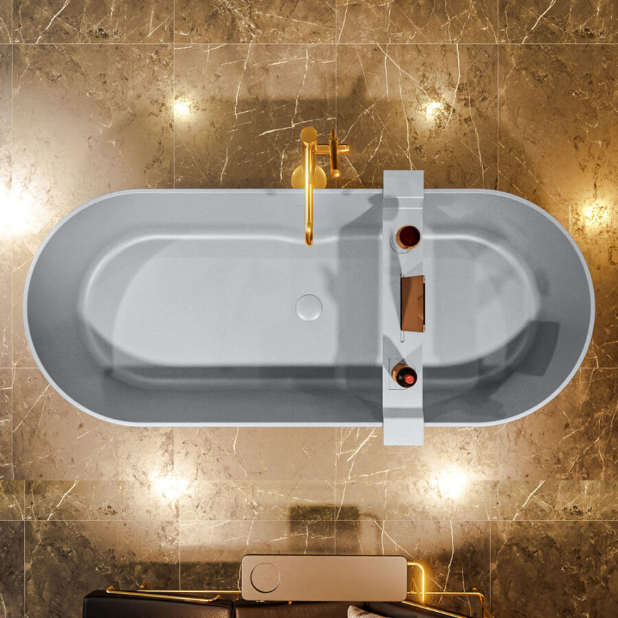 MONDIAZ NOBLE vrijstaand bad 180x75cm kleur Plata / Plata - Afbeelding 2