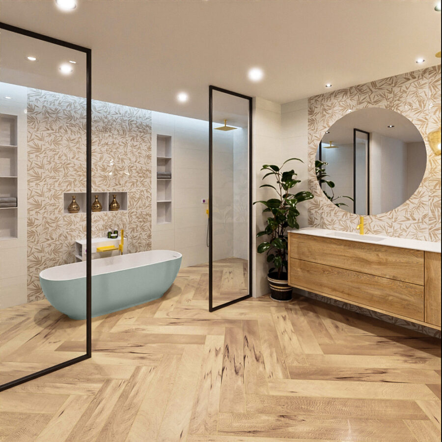 MONDIAZ ROCK vrijstaand bad 170x70cm kleur Greey / Talc - Afbeelding 3