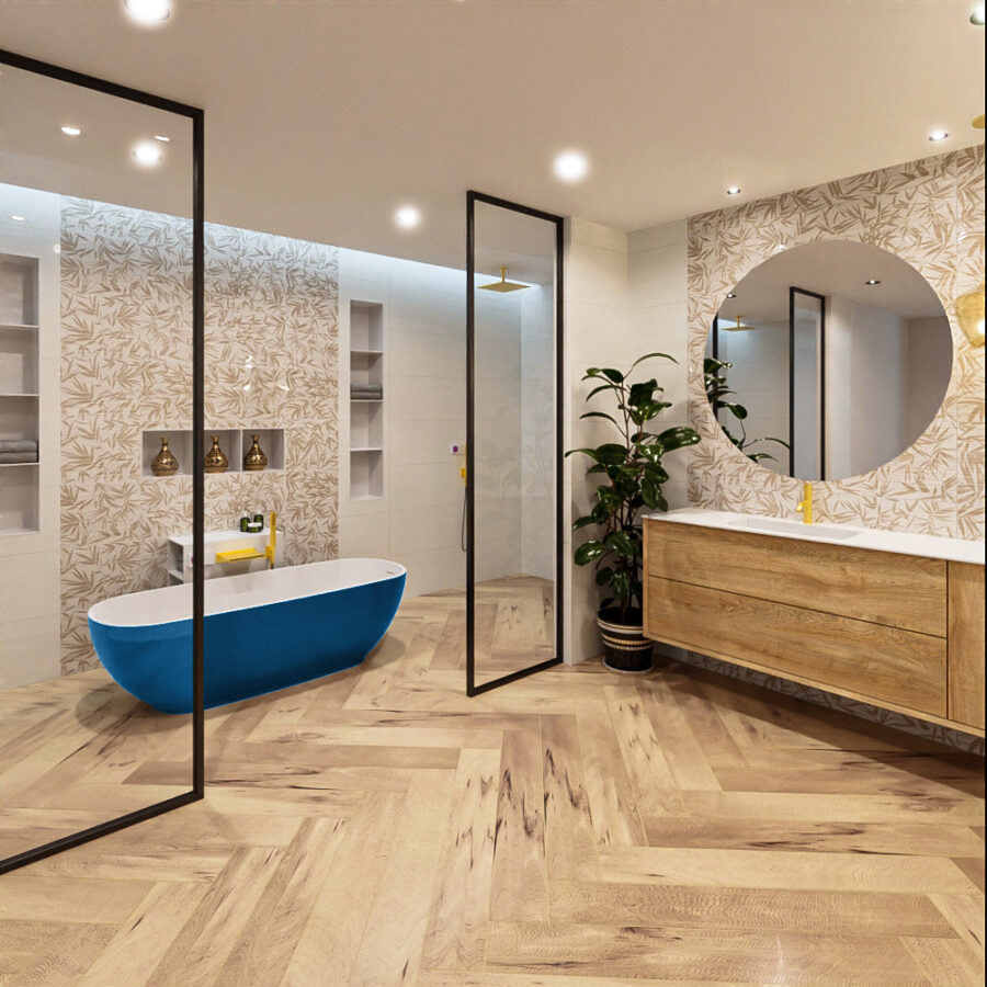 MONDIAZ ROCK vrijstaand bad 170x70cm kleur Jeans / Talc - Afbeelding 3