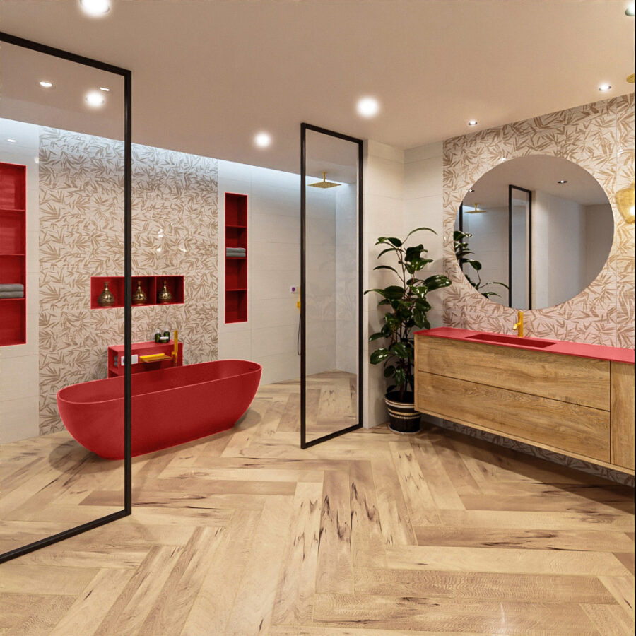 MONDIAZ ROCK vrijstaand bad 170x70cm kleur Fire / Fire - Afbeelding 3