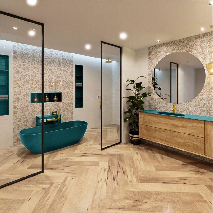MONDIAZ ROCK vrijstaand bad 170x70cm kleur Smag / Smag - Afbeelding 3