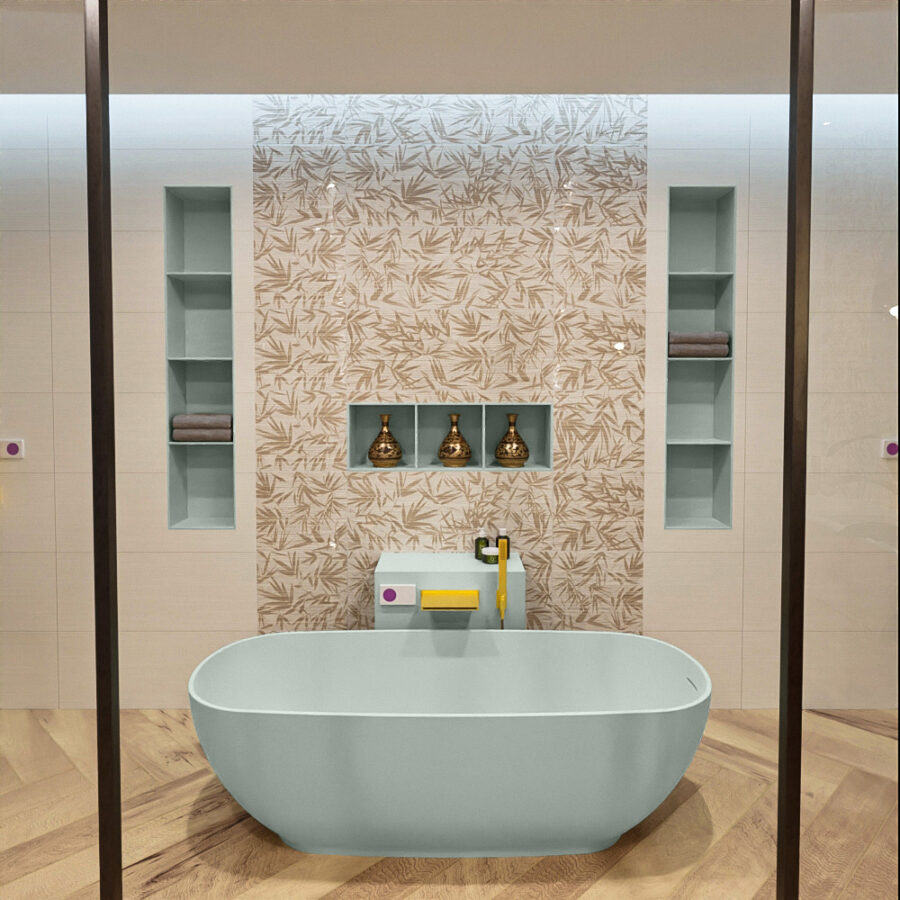 MONDIAZ ROCK vrijstaand bad 170x70cm kleur Greey / Greey - Afbeelding 4