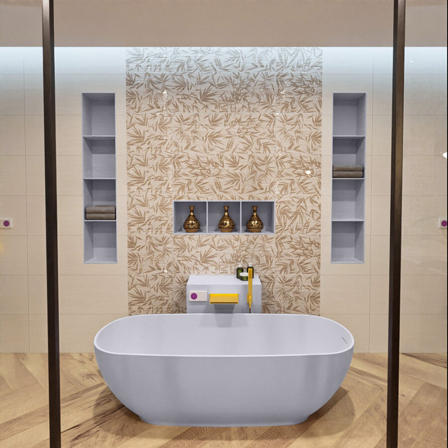 MONDIAZ ROCK vrijstaand bad 170x70cm kleur Cale / Cale - Afbeelding 4